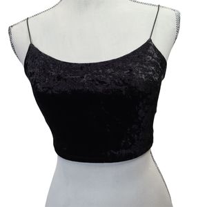 red velvet crop top long sleeve